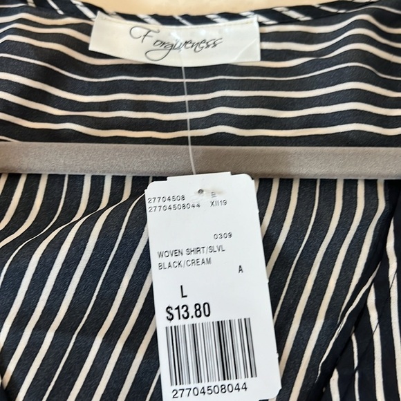 Forgiveness Woven Black/Cream Blouse/Top  Size L - Picture 2 of 5